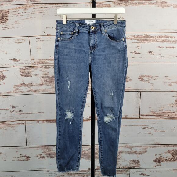 Pistola High Rise Distressed Ankle Crop Skinny Jean Size 28 - Picture 1 of 7